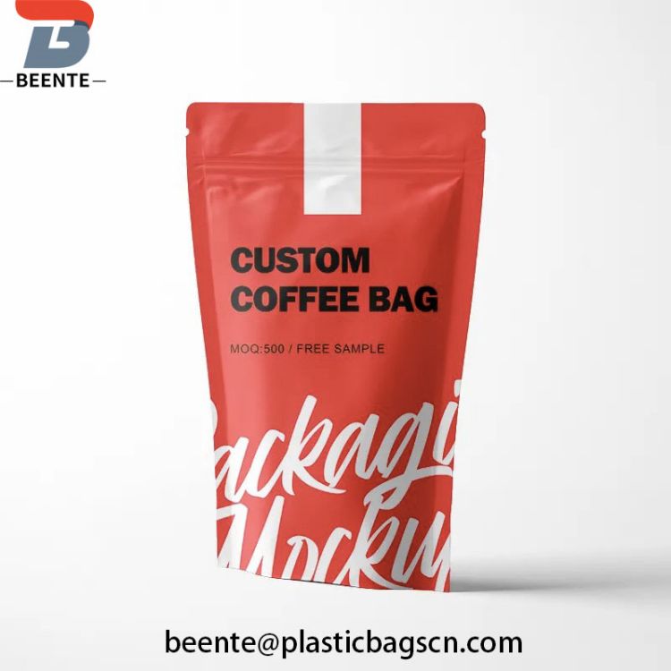 Tas Biji Kopi Berwarna-warni Kustom dengan Katup Ritsleting dan Jendela